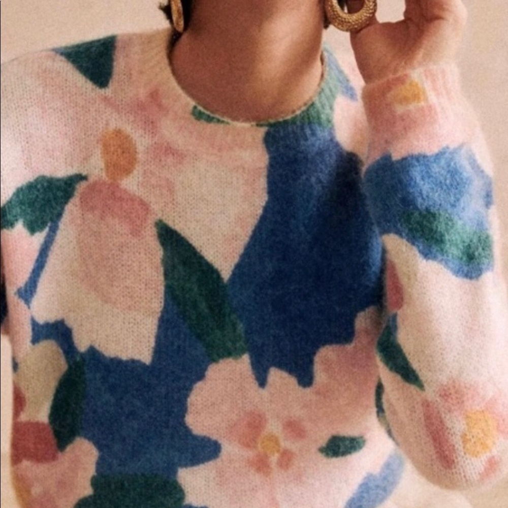 Sézane Annie Sweater-Maxi Flowers-EUC!!